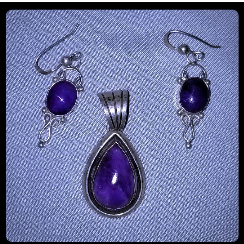 Sterling silver earrings and pendant from Mexico